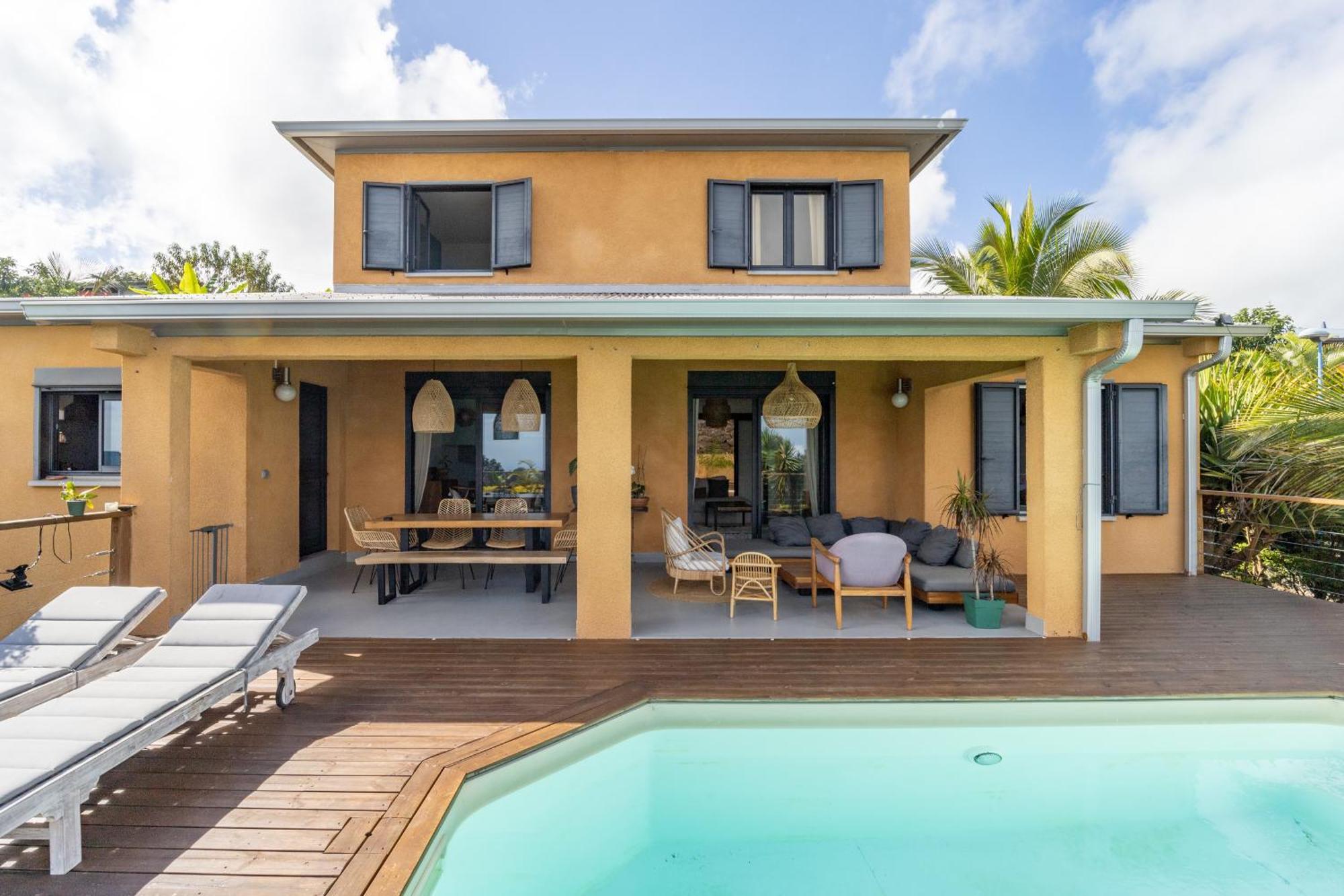 Villa Cactus Avec Piscine Et Vue Mer La Saline Le Bains Luaran gambar