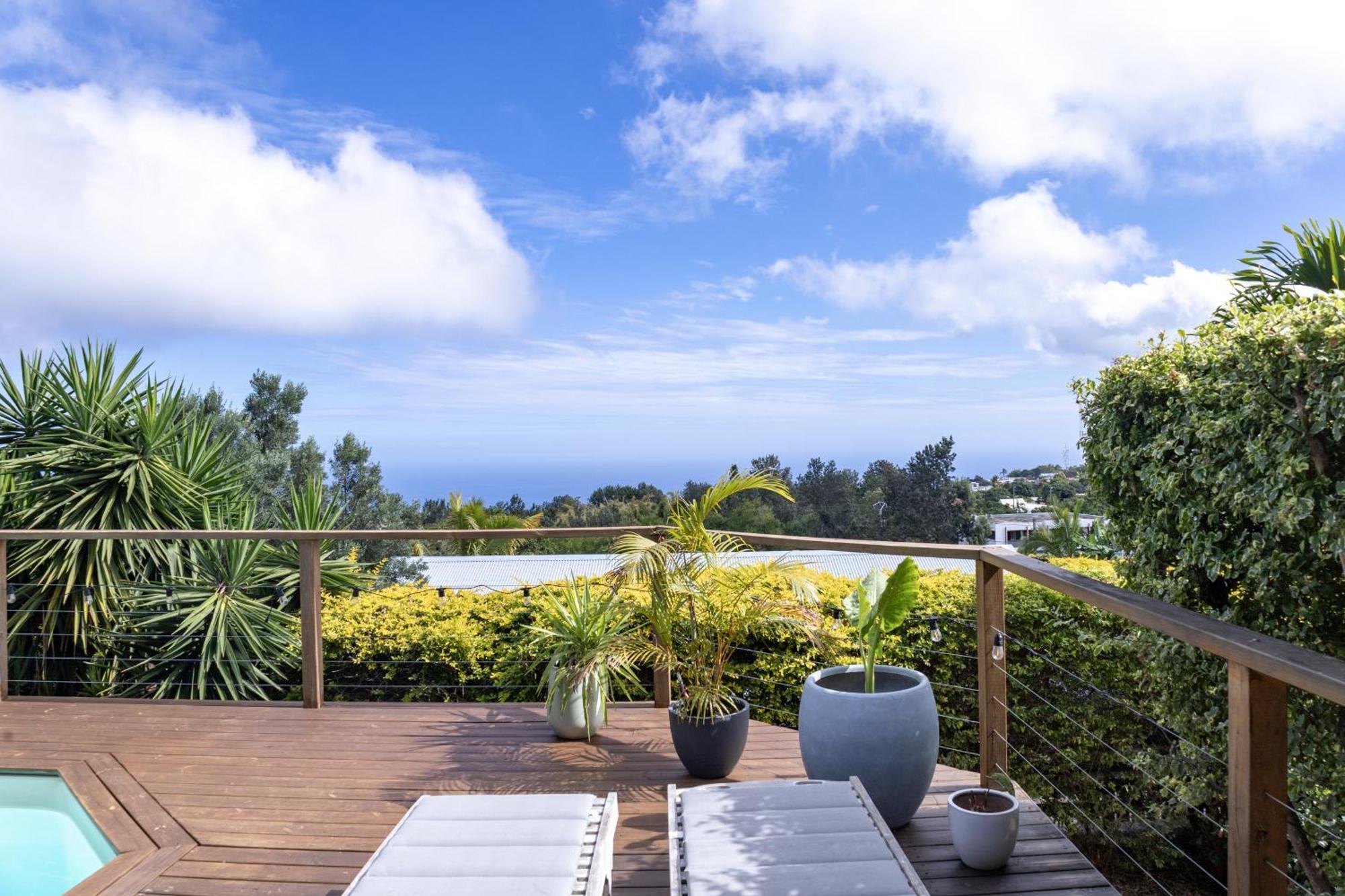Villa Cactus Avec Piscine Et Vue Mer La Saline Le Bains Luaran gambar